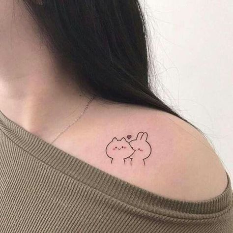 Tato Minimal, Cute Simple Tattoos, Simple Tattoos For Women, Stile Hijab, Cat Tattoo Designs, Cute Little Tattoos, Small Hand Tattoos, Discreet Tattoos, Best Friend Tattoos