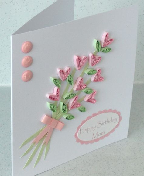 ♪♫¸¸.☆¨*wIsHeS*☆¨ º ` `•.¸.•´ ` º ☆.¸¸.•´¯`•♥ Quilled Bouquet, Teknik Quilling, Quilling Birthday Cards, Quilled Cards, Quilling Projects, Neli Quilling, Paper Quilling Flowers, Paper Quilling Cards, Paper Daisy