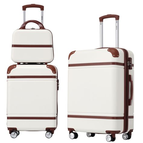 Product Features： 3 Piece Luggage Set Hardside Spinner Suitcase with TSA Lock 20" 24' Available. The 3 pieces set includes Cosmetic Case,20 inches and 24 inches luggages. One set just satisfies all your different travelling needs. Classy Luggage Sets, Luxury Luggage Sets, Hard Case Luggage, 3 Piece Luggage Set, Spinner Luggage Sets, Lightweight Suitcase, Lightweight Luggage, Hardside Luggage, Spinner Suitcase