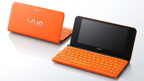 Sony Design, Orange Laptop, Computer Gadgets, Usa People, Mobile Computing, Sony Vaio, Mini Laptop, Retro Gadgets, New Technology Gadgets