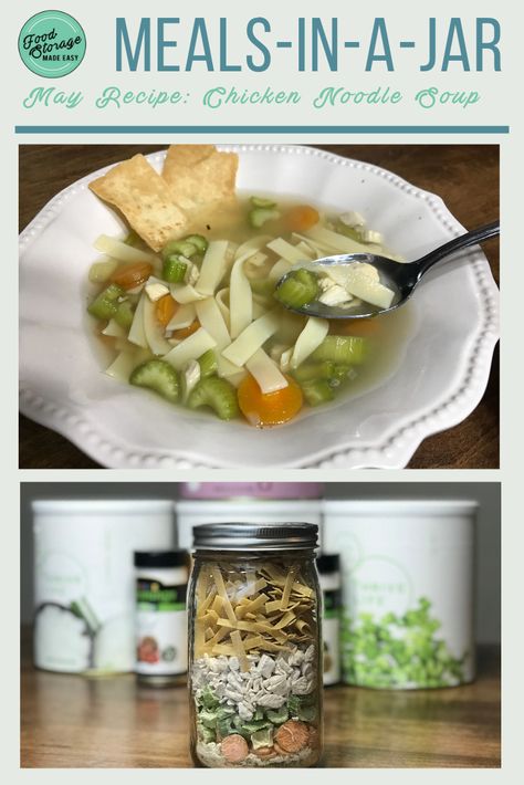 Chicken Noodle Soup Meal-in-a-Jar Recipe - Your Thrive Life Dry Soup Mix Recipes, Soup Mix In A Jar, Thrive Life Recipes, Storing Food Long Term, Dry Soup Mix, Dehydrated Chicken, Mix In A Jar, Goat Milk Recipes, Thrive Recipes