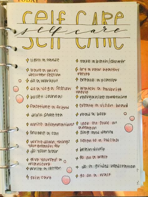 Self Care Bullet Journal Ideas #selfcare #selflove #bulletjournaling Diy Self Care Journal, Self Care Notes Ideas, Financial Journal Ideas, Selfcare Journal Pages, Journal Goals Ideas Inspiration, Wellbeing Journal Ideas, Journaling Simple Ideas, Diy Self Love Journal Ideas, Bucket Journal Ideas