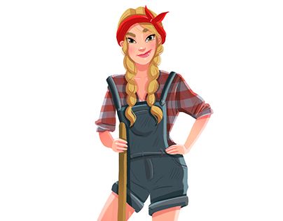 Check out new work on my @Behance portfolio: "Farmer girl" http://be.net/gallery/32988655/Farmer-girl Farmer Outfit, Farm Women, Vegetable Cartoon, Girl Drawing Easy, Cow Illustration, Farmer Girl, Female Farmer, Cottagecore Art, Farm Clothes