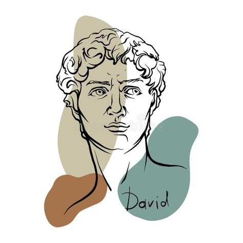 Line Art Head of David Michelangelo 3 Editorial Stock Image - Illustration of ancient, human: 218629604 David Michelangelo Painting, Michelangelo Paintings, David Painting, David Michelangelo, Michelangelo Art, Art Mini Toile, David Bowie Art, Trans Art, Cement Art