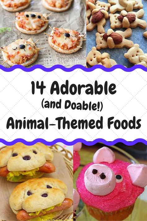 Super cute food in MINUTES! These animal themed snacks are perfect for any party or gathering. Who are we kidding? We''d eat these every day! Zoo Party Food, Animal Party Food, Pinterest Desserts, Animal Themed Food, Animal Shaped Foods, Theme Snack, Animal Snacks, Party Food Themes, Animal Food