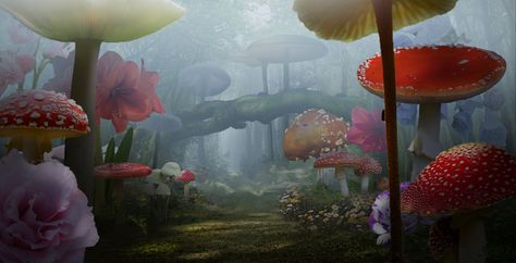 Into Wonderland, Wei Er Lim on ArtStation at https://www.artstation.com/artwork/GvL11 Magical Mushroom Forest, Alice In Wonderland Background, Magical Mushroom, Alice In Wonderland Aesthetic, Alice In Wonderland Disney, Mushroom Forest, Alice In Wonderland Theme, Alice In Wonderland Tea Party, Sketches Tutorial