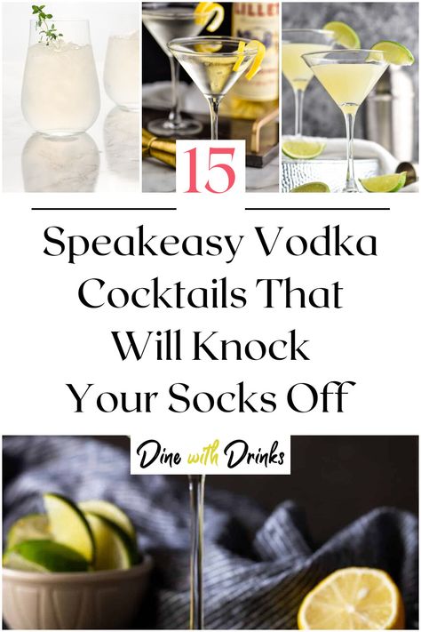 Collage of 4 speakeasy vodka cocktails. Speakeasy Cocktails Recipes, Speakeasy Drinks Cocktails, Speakeasy Drinks, Speakeasy Design, Speakeasy Cocktails, Prohibition Cocktails, Speakeasy Bars, Classic Vodka Cocktails, Unique Cocktail Recipes