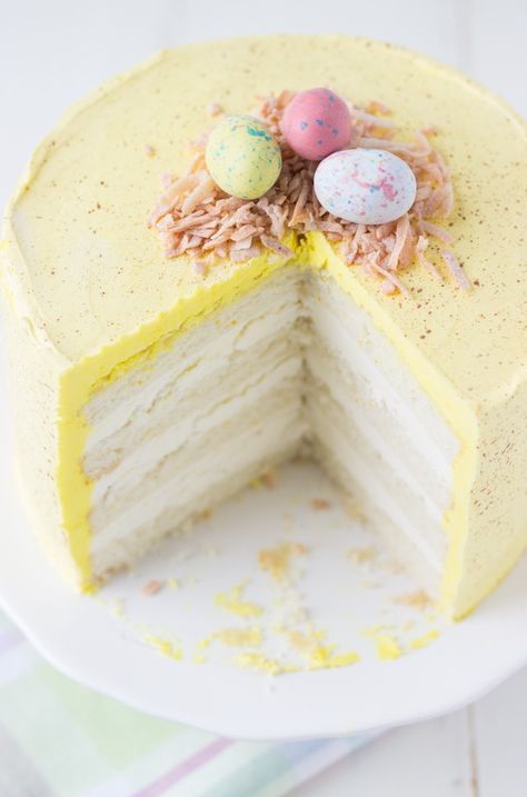 Speckled Egg Cake, Lemon Layer Cake, Easter Cake Recipes, Cake Easter, Lemon Layer Cakes, Egg Cake, Speckled Eggs, Easter Baking, Easter Cake