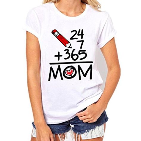 Perfect White Tee Shirt, Cute Shirt Designs, Mothers Day T Shirts, Dog Mom Shirt, Blouse Casual, Blouse Tops, Shooting Photo, Love Mom, Loose Blouse