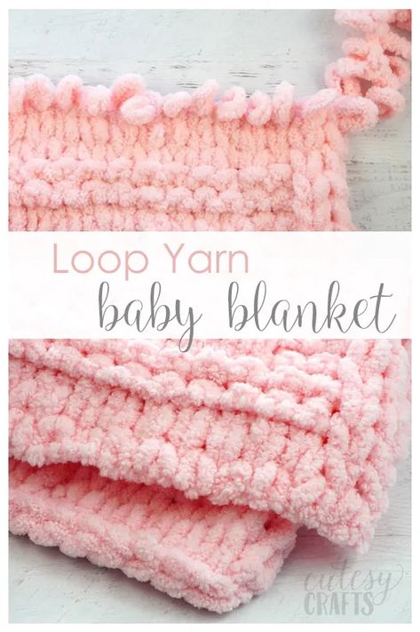 Loop Yarn Baby Blanket, Finger Knitting Blankets, Chunky Yarn Blanket, Loopy Yarn, Finger Knitting Projects, Diy Knit Blanket, Free Baby Blanket Patterns, Diy Baby Blanket, Finger Crochet