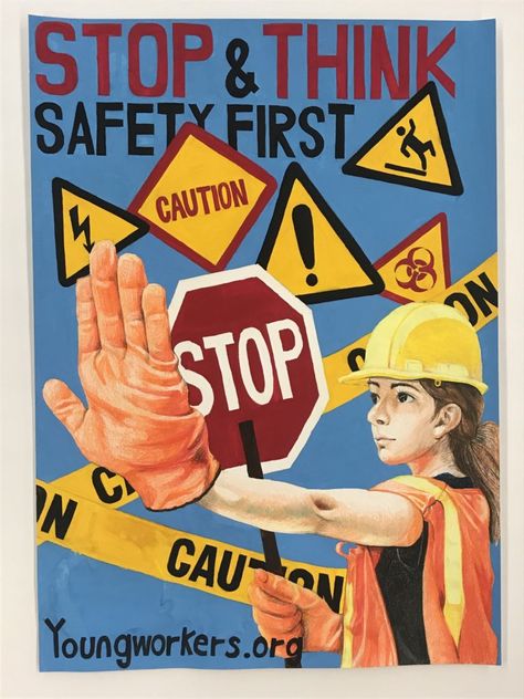 Hazard And Risk Poster Drawing, Chemical Hazard Poster, Poster K3 Keselamatan Kerja, Road Safety Poster Ideas For Competition, Road Safety Poster Creative Drawing, Safety First Poster, Safety Poster Drawing, Safety Illustration, Organic Illustration