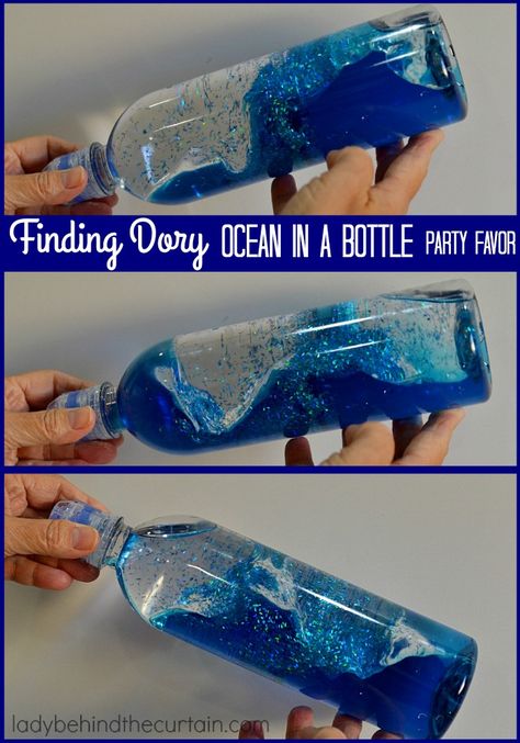 Finding Dory Party Ideas | Disney's Finding Dory is the biggest hit of the summer. Celebrate the cutest movie with a party! My easy Finding Dory Party Ideas are perfect for a birthday party or pool party. Ocean In A Bottle, Vetenskapliga Experiment, Dory Birthday Party, Finding Dory Party, Ocean Bottle, Dory Birthday, Dory Party, Ocean Diy, Ocean Birthday Party