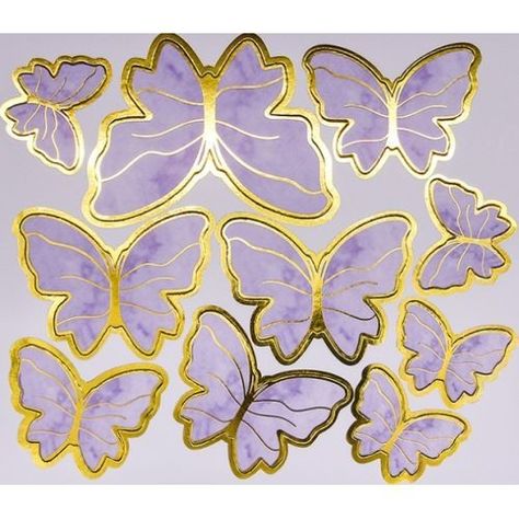 Topper Kupu Kupu Ungu, Topper Kupu Kupu, Butterfly Printable Template Prints, Kue Mickey Mouse, Butterfly Printable Template, Purple Cake Topper, Butterfly Topper, Purple Butterfly Cake, 21st Birthday Balloons