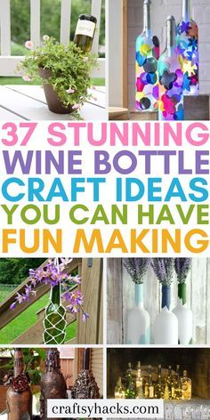 Empty Wine Bottle Crafts, Wine Bottle Craft, Bottle Craft Ideas, Wine Bottle Project, Liquor Bottle Crafts, Old Wine Bottles, Empty Wine Bottles, Glass Bottle Diy, Wine Craft