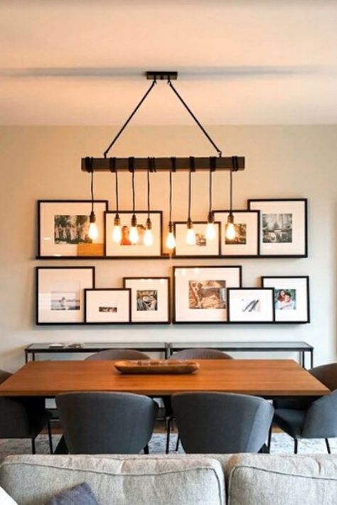 This dining room features a gorgeous dinner table, and a fabulous light fixture. But, what transformed the space the most was the gallery wall! We hope this gives you some ideas for your gallery wall layout! Dining Room Gallery Wall, Dinning Room Design, Dining Room Wall Decor, Natural Landscapes, Gallery Walls, Very Cold, Maximalism, Dining Room Inspiration, Hus Inspiration