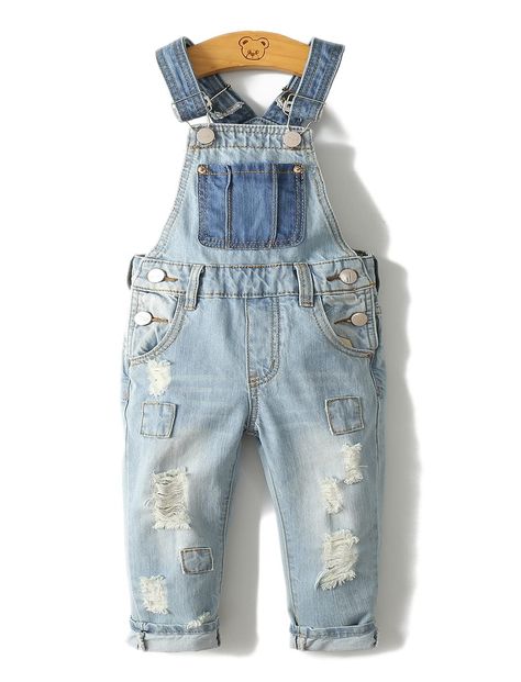 Ripped Denim Overalls, Distressed Fashion, Popular Jeans, Jeans Overall, Country Kids, Designer Jumpsuits, Casual Outerwear, Jean Overalls, Jeans Kids