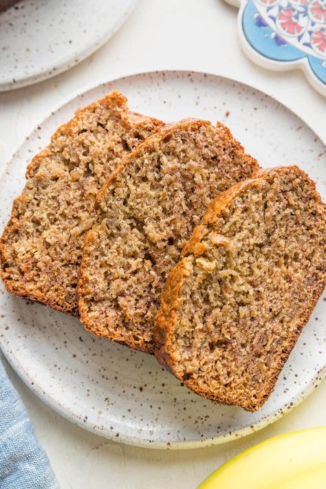 This is the banana bread recipe my family requests again and again - moist, tender, and bursting with banana flavor, thanks to the use of five (!!) entire bananas in one loaf. Bana Bread, Banana Banana Bread, Peanut Butter Banana Bread, Banana Bread Ingredients, Gf Bread, Coffee Cakes, Chocolate Chip Banana Bread, Banana Bread Recipe, Banana Flavored