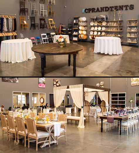 Event Rental Showroom Design, Event Spaces Ideas, Wedding Rental Business, Small Event Space Design, Event Showroom, Event Rentals Showroom, Event Space Business, Event Boutique, Wedding Showroom