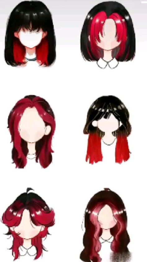 Hair Styles Cartoon, Hair Drawing Bangs, Short Dyed Hair Inspiration, Anime Hair Color Ideas, Anime Bangs, Anime Hair Color, Hair Cartoon, Hair Colour Design, Estilo Cartoon