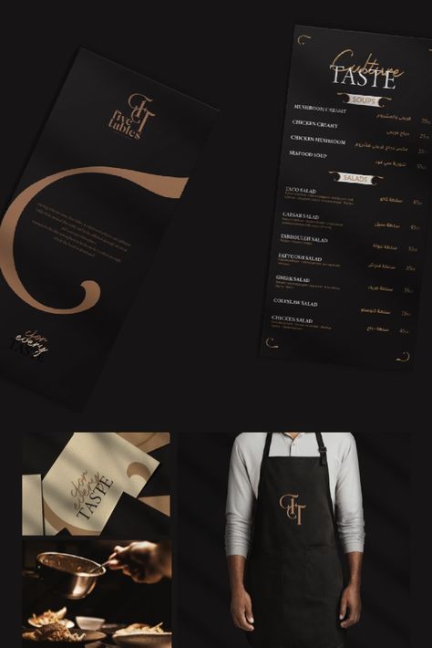 Menu Designs For Restaurants, Fine Dine Restaurant Branding, Branding For Restaurant, Fancy Restaurant Branding, Fancy Restaurant Menu Design, High End Menu Design, Elegant Menu Design Restaurant, Luxury Restaurant Menu Design, Fancy Restaurant Logo