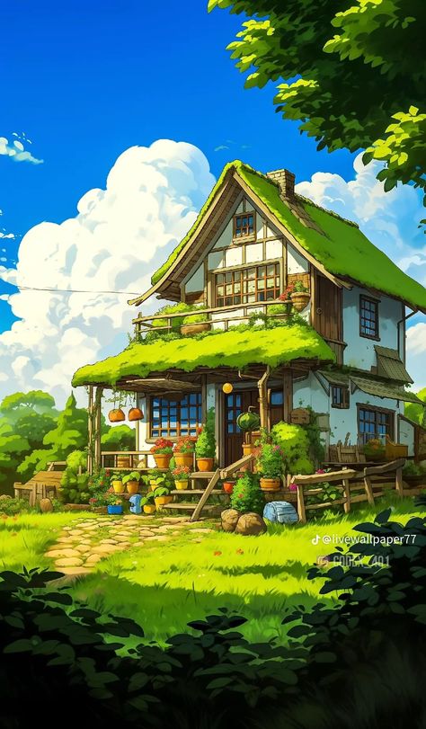 Two Perspective, Pixel Art Landscape, Fairytale House, Anime World, Anime Animation, Dreamy Artwork, Ghibli Artwork, Bunny Wallpaper, Forest Background