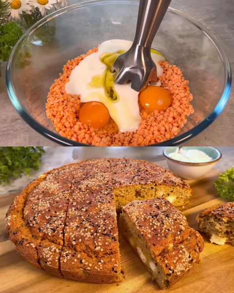 Lentil Bread - Greenku Recipes Lentil Bread Recipe, Greek Yogurt Bread, Egg And Bread Recipes, Recipes With Vegetable Broth, Lentil Bread, Mini Bread Loaves, Homemade Vegetable Broth, Yogurt Bread, Bread Recipe Video