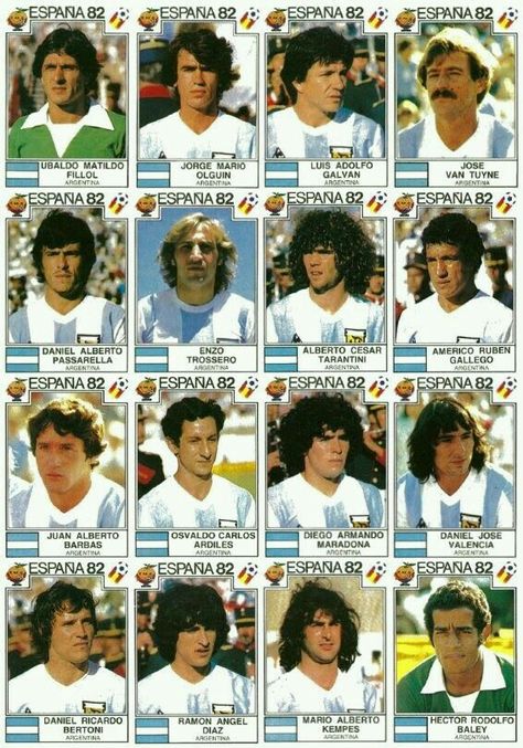 Argentina stickers for the 1982 World Cup Finals. Argentina Football Team, 1982 World Cup, Argentina Team, Argentina World Cup, Argentina Soccer, World Cup Teams, Argentina Football, Legends Football, Fifa Football