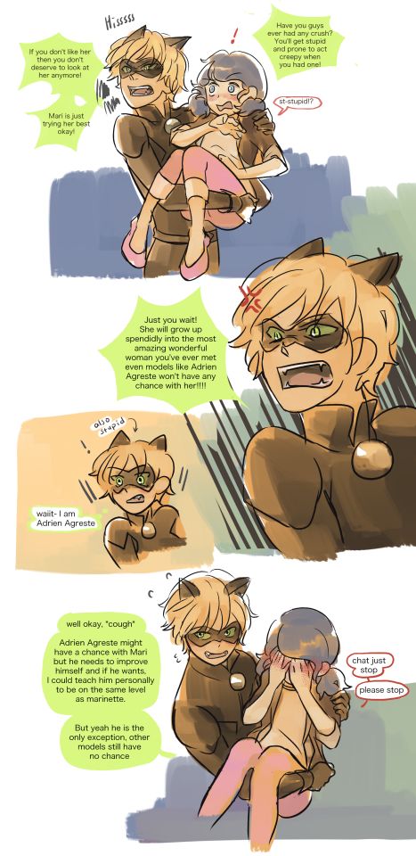 Marichat, chat noir defending mari from malicious comments. so yt recommended me a video and i thought it will just be a harmless crack montage of mari doing questionable stuffs. but it wasnt a... Ladybug X Chat Noir Comic, Cute Comics Miraculous, Mari Chat Comic, Miraculous Comic Funny, Marichat Comic Cute, Miraculous Ladybug Comic Marichat, Marichat Fanfiction, Miraculous Fanfiction, Chat Noir Wallpaper