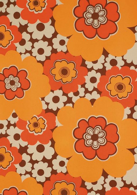 Papier peint 70s 70s Wallpaper, 60s Patterns, 60s Art, Collage Mural, Art Hippie, Crazy Wallpaper, Graduation Card, Hippie Wallpaper, Orange Wallpaper