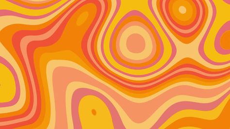 Retro, orange, wavy, liquid, psychedelic, groovy, hippie, flat, abstract, looping background in 70s retro style. Funky 70s Decor, 70s Abstract Art, Groovy Aesthetic 70s, 70s Groovy Art, Hippie Patterns, Cool Hippie Art, Groovy Background, 70's Aesthetic, Groovy Aesthetic