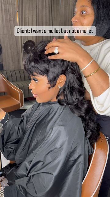 Mullet Wigs For Black Women, Mullet Hair Black Women, Sew In With Undercut Black Women, Mullet Sew In, Mullet Outfit Women, Mullet Hairstyle Women Black Woman, Mullet Wig Black Woman, Quick Weave Mullet Black Women, She Mullet