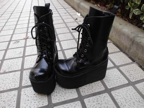 High Platform Boots, Steampunk Black, Sweet Lolita, Gothic Lolita, Boots Shoes, Platform Boots, Winter Boot, Combat Boots, Shoe Boots