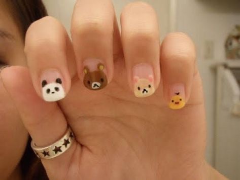 Animal Nail Art, Hello Nails, Cute Simple Nails, Different Nail Designs, Animal Nails, Really Cute Nails, Pretty Gel Nails, Cute Gel Nails, Kawaii Nails