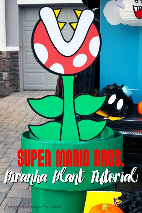 How To Make Super Mario Decorations, Mario Bros Trunk Or Treat Ideas, Pirhana Plant, Super Mario Kostüm, Mario Ideas, Mario Crafts, Nintendo Party, Trunk Ideas, Super Mario Bros Birthday Party