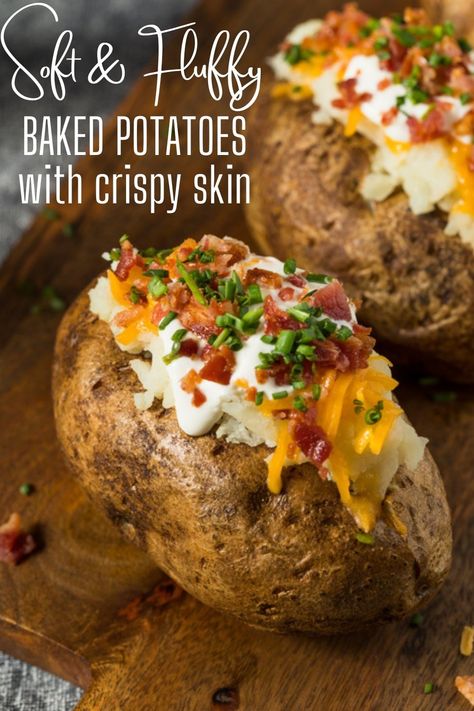 Crispy Skin Baked Potatoes In The Oven, Baked Potatoes In Oven No Foil, Restaurant Baked Potatoes In The Oven, Whole Baked Potatoes In The Oven, Crispy Skin Baked Potato, How To Cook Baked Potatoes In The Oven, How Long To Bake Potatoes In Oven, Easy Baked Potatoes In The Oven, How To Make Baked Potatoes