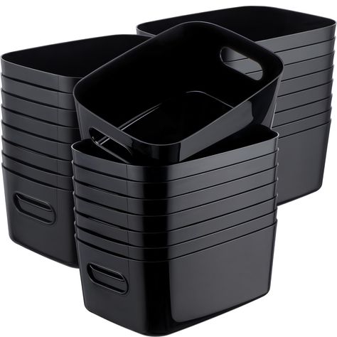 PRICES MAY VARY. Ample Quantity for You: you will receive plastic bins for storage of 21 pieces, sufficient quantity to meet your daily needs, and you can also share them with others Thoughtful Design with Handle: these small plastic bins are designed with a thoughtful handle, which allows you to easily transport the basket from one place to another for your convenience, bringing you a nice using experience Serviceable and Lasting: these small storage containers are made of quality PP plastic, w Classroom Shelves, Small Storage Containers, Plastic Storage Bins, Plastic Bins, Pantry Storage, Store Organization, Dining Storage, Small Storage, Accessory Organization