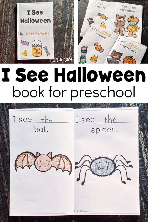 Halloween Ela Centers, I See Books Kindergarten, Halloween Ela Activities Kindergarten, Halloween Emergent Reader Free, Emergent Readers Free Preschool, Halloween Activity Kindergarten, Halloween Literacy Centers Kindergarten, Halloween Centers Kindergarten, Halloween Activities Kindergarten