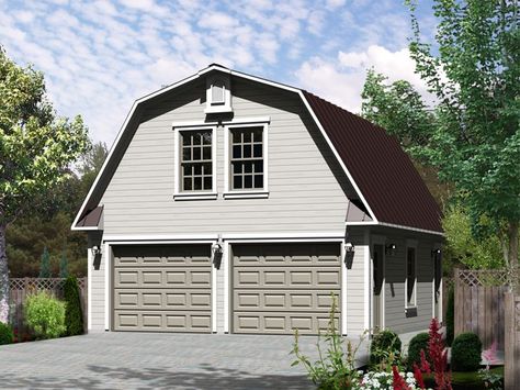 072G-0032: 2-Car Garage Plan with Studio Apartment Studio Apartment Plan, Barn Style Garage, Garage With Living Quarters, Garage Plans With Loft, Plan Garage, Carriage House Plans, Garage Loft, Garage Apartment Plans, Mansard Roof