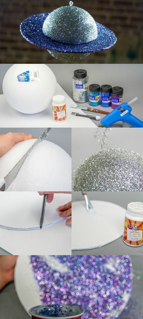 Planet Diy Crafts, Styrofoam Planets Diy, Out Of This World Float Ideas, Outer Space Party Decorations Diy, 3d Saturn Planet Project, Diy Spaceship Decoration, Space Themed Party Decor, Space Decorations Galaxy Diy, Space Theme Party Decorations Diy