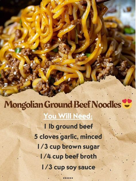 Mongolian Ground Beef Noodles, Mongolian Ground Beef, Nails Wallpaper, Ground Beef Noodles, Thanksgiving Hairstyles, Lunch At Home, Refreshing Salads, Beef Noodles, Chinese Cooking Recipes