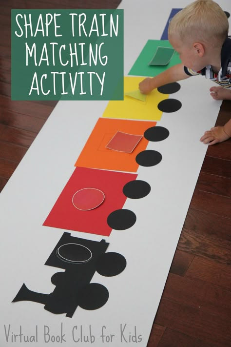 Toddler Approved!: Shape Train Matching Activity Trains Preschool, Transportation Theme Preschool, Train Crafts, Transportation Activities, Transportation Crafts, Transportation Preschool, Toddler Classroom, Shapes Preschool, Transportation Theme