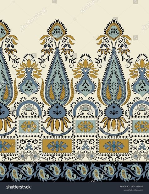 Border Textile Design Ikat Motif Flower Stock Illustration 2424338687 | Shutterstock Textile Border Design, Textile Border, Shutter Images, Motif Flower, Shutter Stock, Flower Stock, Textile Prints Design, Borders Design, Prints Design