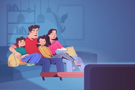 Family Watching Tv Drawing, Family Watching Tv Illustration, Watching Tv Art, Watching Tv Drawing, Happy Family Drawing, Watching Tv Illustration, Purposive Communication, Happy Family Cartoon, Family Watching Tv