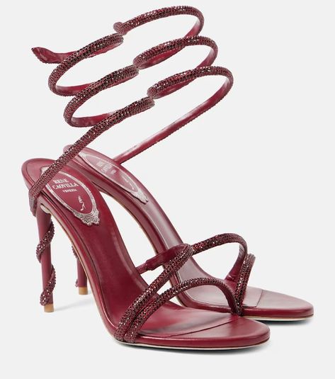 Designer Shoes for Women | Shop at Mytheresa Rene Caovilla Shoes, Mid Heels Pumps, Heels Outfits, Red Sandals, Rene Caovilla, Boot Jewelry, Embellished Sandals, Red Heels, Evening Shoes