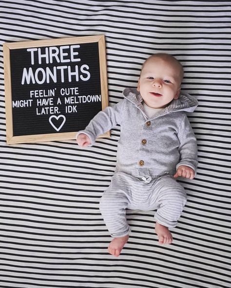 3 Month Old Letter Board Ideas, 3 Month Old Milestones Pictures, 3 Month Old Milestones Photo Shoot, Baby Holiday Pictures, Old Baby Pictures, 3 Month Old Baby Pictures, Milestone Ideas, Letterboard Quotes, Hospital Photos Newborn