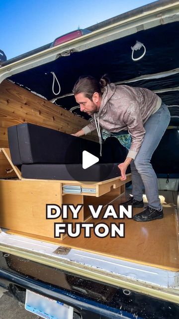 Custom Campervan Builds & Conversions | Car Camper Kits on Instagram: "Ever seen a kit like this? 😎 The Frontier Futon is the ideal modular solution for a convertible bed/couch in your van conversion!

Curious if it includes a mattress? You bet it does! 😄 Worried about the wheel well? No stress, it’s designed to fit like a glove in most cargo vans 🙌

Say goodbye to the search for the ultimate couch-to-bed combo 👌 We’ll ship one of these straight to your doorstep 📦" Van Bed Ideas, Micro Cabin, Cargo Vans, Custom Camper Vans, Suv Camper, Van Bed, Convertible Bed, Car Camper, Bed Couch