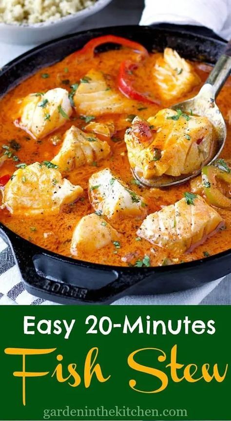 Easy Fish Stew Recipe Easy Fish Stew, Honey Mustard Salmon Recipes, Seafood Stew Recipes, Fish Stew Recipes, Seafood Soup Recipes, Catfish Recipes, Seafood Stew, Fish Stew, Fish Recipes Healthy