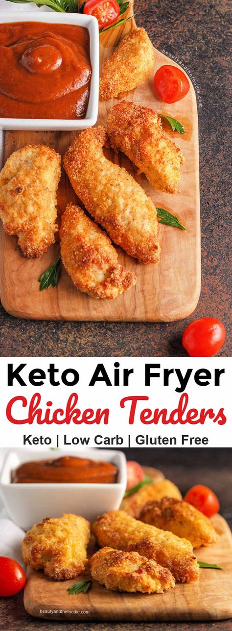 Keto Air Fryer Chicken Tenders, Keto Air Fryer Chicken, Low Carb Ranch Dressing, Air Fryer Recipes Healthy Low Carb, Air Fryer Recipes Keto, Breaded Chicken Tenders, Keto Air Fryer, Air Fryer Chicken Tenders, Keto Ideas