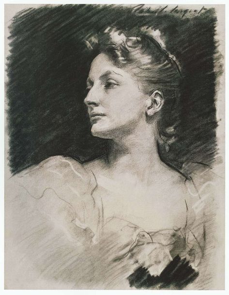 J.S. Sargent - charcoal 23.5 x 18.5 - Helen Dunham, ca 1895 John Sargent, Sargent Art, Master Drawing, Charcoal Portraits, John Singer Sargent, Charcoal Art, Arte Inspo, Portrait Sketches, Ethereal Art