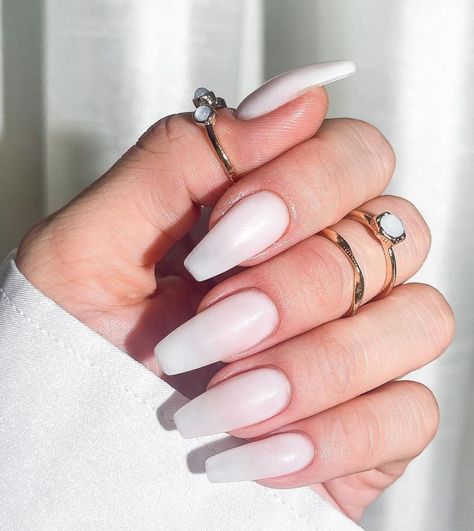 The 25 Best Milky Nails Designs: Manicure Tutorial and Guide Milky White Nail Designs, Milky Manicure, Milky White Nail, Matte Acrylic Nails, Manicure Tutorials, Sheer Nails, Statement Nail, Milky Nails, White Nail Polish